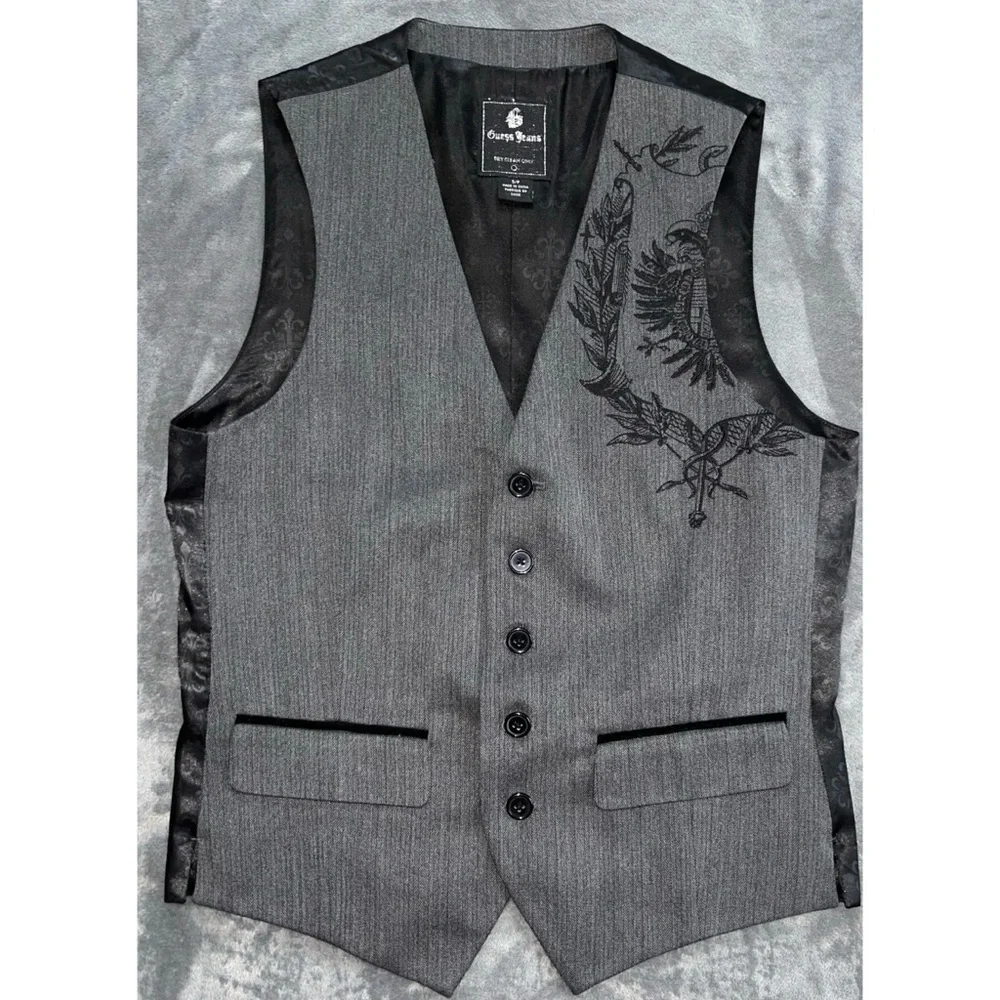 Guess Goth Vest with Embroidery